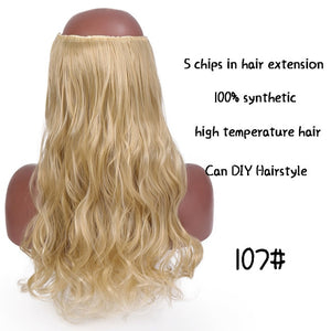 SHANGKE Long Straight Clip in Synthetic Hair Extensions Black Brown High Tempreture Pink Blue Red Hair Piece Bulk Hair Extension