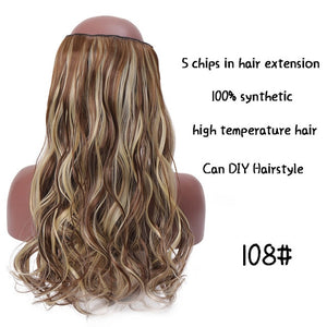 SHANGKE Long Straight Clip in Synthetic Hair Extensions Black Brown High Tempreture Pink Blue Red Hair Piece Bulk Hair Extension