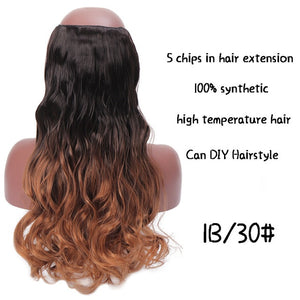 SHANGKE Long Straight Clip in Synthetic Hair Extensions Black Brown High Tempreture Pink Blue Red Hair Piece Bulk Hair Extension