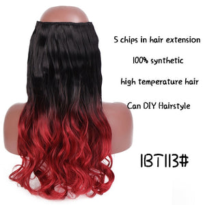 SHANGKE Long Straight Clip in Synthetic Hair Extensions Black Brown High Tempreture Pink Blue Red Hair Piece Bulk Hair Extension