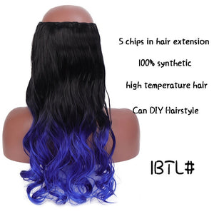 SHANGKE Long Straight Clip in Synthetic Hair Extensions Black Brown High Tempreture Pink Blue Red Hair Piece Bulk Hair Extension