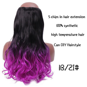 SHANGKE Long Straight Clip in Synthetic Hair Extensions Black Brown High Tempreture Pink Blue Red Hair Piece Bulk Hair Extension