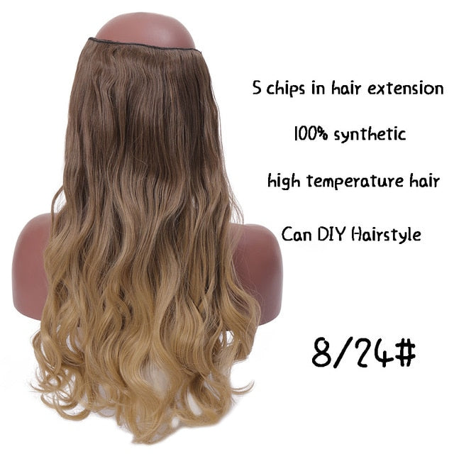 SHANGKE Long Straight Clip in Synthetic Hair Extensions Black Brown High Tempreture Pink Blue Red Hair Piece Bulk Hair Extension