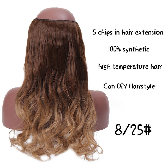 SHANGKE Long Straight Clip in Synthetic Hair Extensions Black Brown High Tempreture Pink Blue Red Hair Piece Bulk Hair Extension