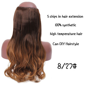 SHANGKE Long Straight Clip in Synthetic Hair Extensions Black Brown High Tempreture Pink Blue Red Hair Piece Bulk Hair Extension