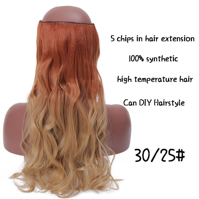 SHANGKE Long Straight Clip in Synthetic Hair Extensions Black Brown High Tempreture Pink Blue Red Hair Piece Bulk Hair Extension