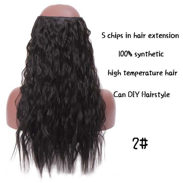 SHANGKE Long Straight Clip in Synthetic Hair Extensions Black Brown High Tempreture Pink Blue Red Hair Piece Bulk Hair Extension