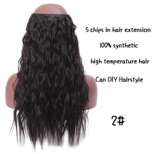 SHANGKE Long Straight Clip in Synthetic Hair Extensions Black Brown High Tempreture Pink Blue Red Hair Piece Bulk Hair Extension