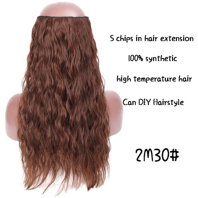 SHANGKE Long Straight Clip in Synthetic Hair Extensions Black Brown High Tempreture Pink Blue Red Hair Piece Bulk Hair Extension
