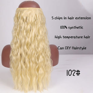 SHANGKE Long Straight Clip in Synthetic Hair Extensions Black Brown High Tempreture Pink Blue Red Hair Piece Bulk Hair Extension