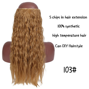 SHANGKE Long Straight Clip in Synthetic Hair Extensions Black Brown High Tempreture Pink Blue Red Hair Piece Bulk Hair Extension