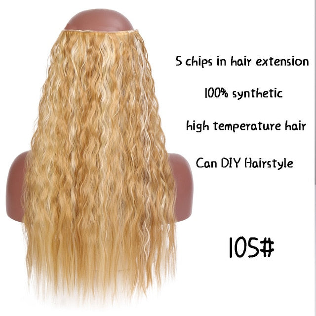 SHANGKE Long Straight Clip in Synthetic Hair Extensions Black Brown High Tempreture Pink Blue Red Hair Piece Bulk Hair Extension