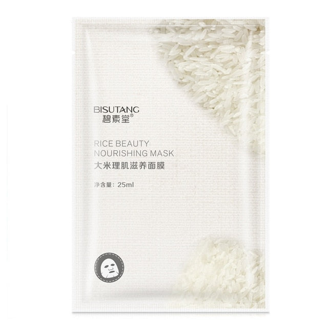 Bisutang Skin Care Women Face Sheet Masks Natural Essence Moisturizing Oil Control Natural Essence Collagen Whitening Mask TSLM1