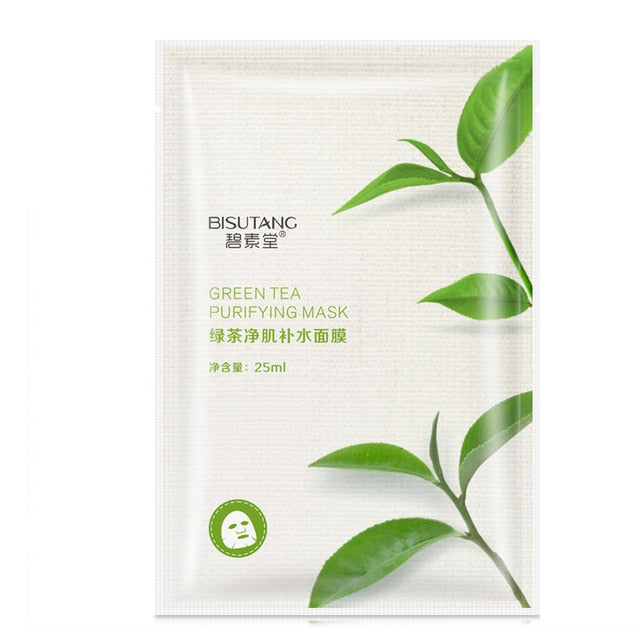 Bisutang Skin Care Women Face Sheet Masks Natural Essence Moisturizing Oil Control Natural Essence Collagen Whitening Mask TSLM1