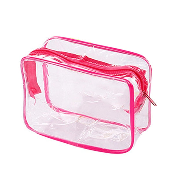 Women Cosmetic Bag Transparent PVC Travel Organizer Clear Zipper Makeup Bag Beauty Case Make Up Tote Bath Wash Bags Handbag