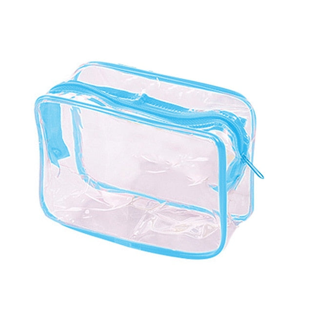 Women Cosmetic Bag Transparent PVC Travel Organizer Clear Zipper Makeup Bag Beauty Case Make Up Tote Bath Wash Bags Handbag