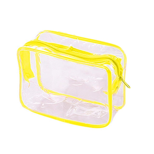 Women Cosmetic Bag Transparent PVC Travel Organizer Clear Zipper Makeup Bag Beauty Case Make Up Tote Bath Wash Bags Handbag