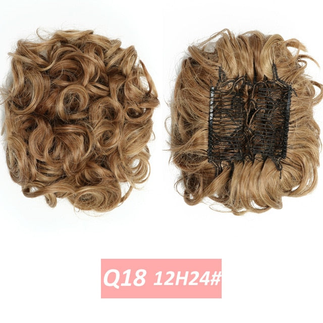 WERD  2 Plastic Comb Clip In Curly Synthetic Hair Pieces Chignon Updo Cover Hairpiece Extension Hair Bun Hair Accessories