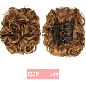 WERD  2 Plastic Comb Clip In Curly Synthetic Hair Pieces Chignon Updo Cover Hairpiece Extension Hair Bun Hair Accessories