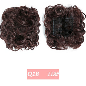 WERD  2 Plastic Comb Clip In Curly Synthetic Hair Pieces Chignon Updo Cover Hairpiece Extension Hair Bun Hair Accessories