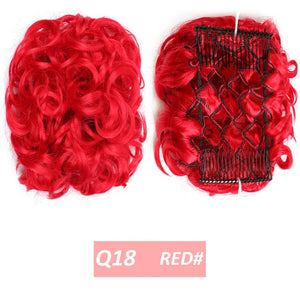 WERD  2 Plastic Comb Clip In Curly Synthetic Hair Pieces Chignon Updo Cover Hairpiece Extension Hair Bun Hair Accessories