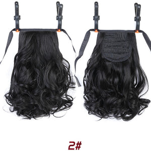 LUPU Short Wavy Clip In Drawstring Ponytail Synthetic Heat Resistant Hair Extensions Hairpieces Black Brown Hair Tail Headwear