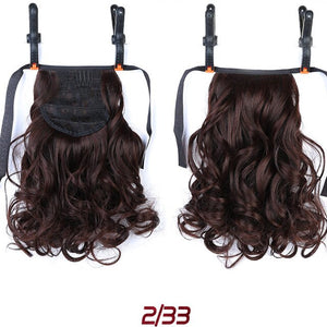 LUPU Short Wavy Clip In Drawstring Ponytail Synthetic Heat Resistant Hair Extensions Hairpieces Black Brown Hair Tail Headwear