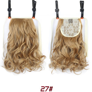 LUPU Short Wavy Clip In Drawstring Ponytail Synthetic Heat Resistant Hair Extensions Hairpieces Black Brown Hair Tail Headwear