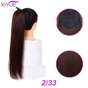85CM Super Long Straight Clip Tail Wig Ponytail Wig And Synthetic Hair Clip Ponytail Extended 3 Colors Optional Headwear