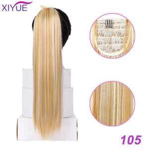 85CM Super Long Straight Clip Tail Wig Ponytail Wig And Synthetic Hair Clip Ponytail Extended 3 Colors Optional Headwear
