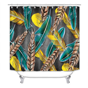 beautiful stripes  Print Shower Curtain 4 Piece Carpet Cover Toilet Cover Bath Mat Pad Set Bathroom Curtain with 12 Hooks
