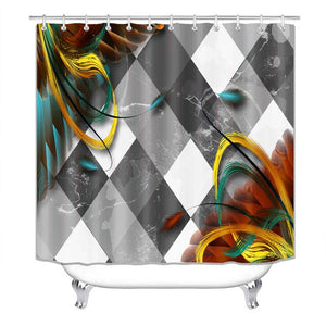 beautiful stripes  Print Shower Curtain 4 Piece Carpet Cover Toilet Cover Bath Mat Pad Set Bathroom Curtain with 12 Hooks