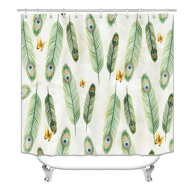 beautiful stripes  Print Shower Curtain 4 Piece Carpet Cover Toilet Cover Bath Mat Pad Set Bathroom Curtain with 12 Hooks