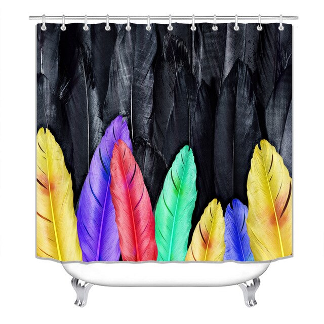 beautiful stripes  Print Shower Curtain 4 Piece Carpet Cover Toilet Cover Bath Mat Pad Set Bathroom Curtain with 12 Hooks