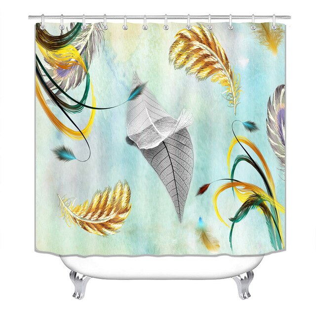 beautiful stripes  Print Shower Curtain 4 Piece Carpet Cover Toilet Cover Bath Mat Pad Set Bathroom Curtain with 12 Hooks