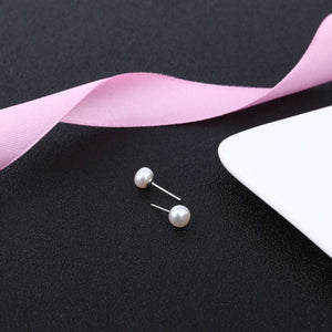 925 Sterling Silver Pink Peach Pearl Stud Earring White Purple Genuine Natural Freshwater Pearl Earrings for Women Girl Jewelry