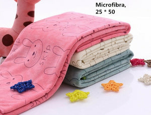 Lovely Rabbit Soft Microfiber Baby Infant Bath Towel Newborn Absorbent Drying Washcloth Feeding Cloth Toalha