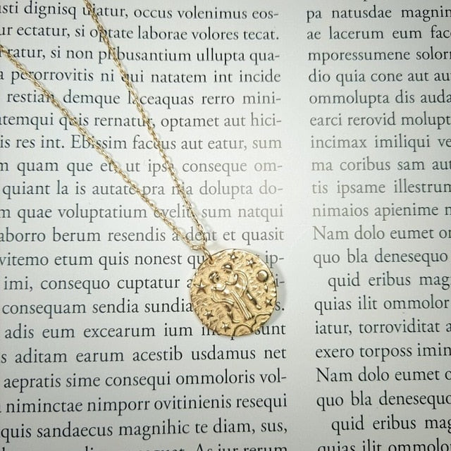 12 Constellations Zodiac Sign Figurine Coin Necklace in 925 Sterling Silver Horoscopes Female Jewelry Gold Medal Necklace Women