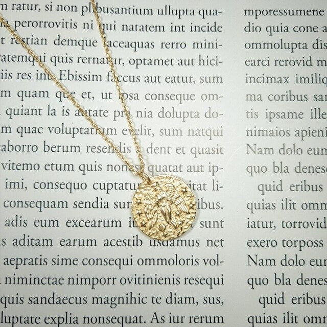 12 Constellations Zodiac Sign Figurine Coin Necklace in 925 Sterling Silver Horoscopes Female Jewelry Gold Medal Necklace Women