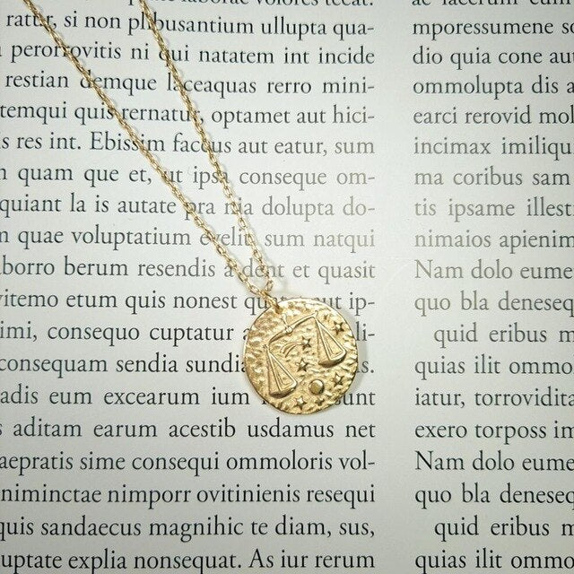12 Constellations Zodiac Sign Figurine Coin Necklace in 925 Sterling Silver Horoscopes Female Jewelry Gold Medal Necklace Women