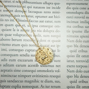 12 Constellations Zodiac Sign Figurine Coin Necklace in 925 Sterling Silver Horoscopes Female Jewelry Gold Medal Necklace Women