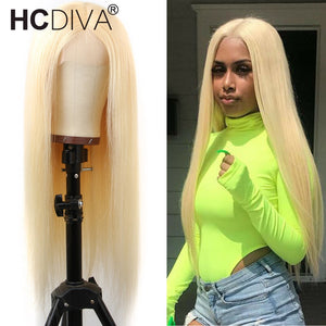 Middle Part Lace Wig 28inch 613 Blonde Wig 150% Remy Brazilian Straight Human Hair Wigs Pre Plucked 5inch Deep Part Lace Wig