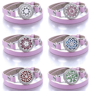 Genuine Leather Aromatherapy Bracelet Diffuser Jewelry Crystal Essential Oil Diffuser Bracelet Perfume Aroma Diffuser Bracelet