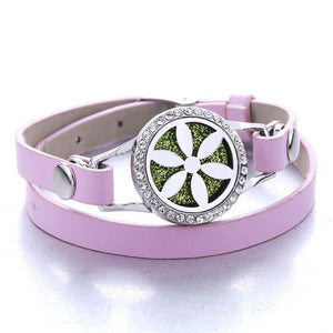 Genuine Leather Aromatherapy Bracelet Diffuser Jewelry Crystal Essential Oil Diffuser Bracelet Perfume Aroma Diffuser Bracelet