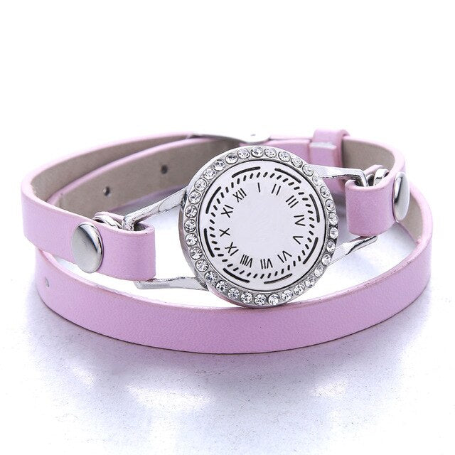 Genuine Leather Aromatherapy Bracelet Diffuser Jewelry Crystal Essential Oil Diffuser Bracelet Perfume Aroma Diffuser Bracelet