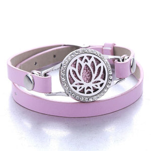 Genuine Leather Aromatherapy Bracelet Diffuser Jewelry Crystal Essential Oil Diffuser Bracelet Perfume Aroma Diffuser Bracelet