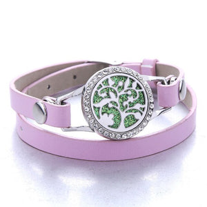 Genuine Leather Aromatherapy Bracelet Diffuser Jewelry Crystal Essential Oil Diffuser Bracelet Perfume Aroma Diffuser Bracelet