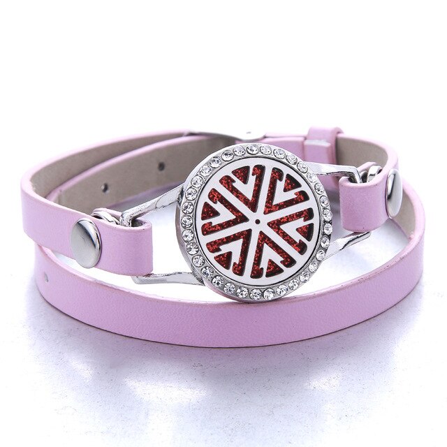 Genuine Leather Aromatherapy Bracelet Diffuser Jewelry Crystal Essential Oil Diffuser Bracelet Perfume Aroma Diffuser Bracelet