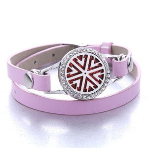 Genuine Leather Aromatherapy Bracelet Diffuser Jewelry Crystal Essential Oil Diffuser Bracelet Perfume Aroma Diffuser Bracelet