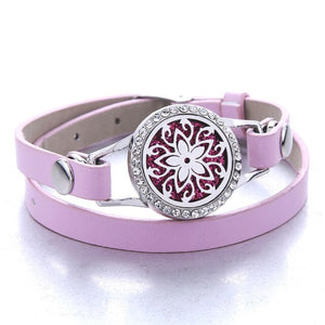 Genuine Leather Aromatherapy Bracelet Diffuser Jewelry Crystal Essential Oil Diffuser Bracelet Perfume Aroma Diffuser Bracelet